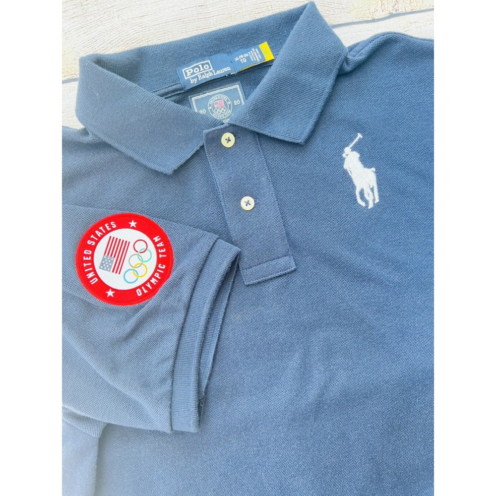 Polo Ralph Lauren United States Olymic Team Youth Size XL 18-20 Navy Blue Shirt‎